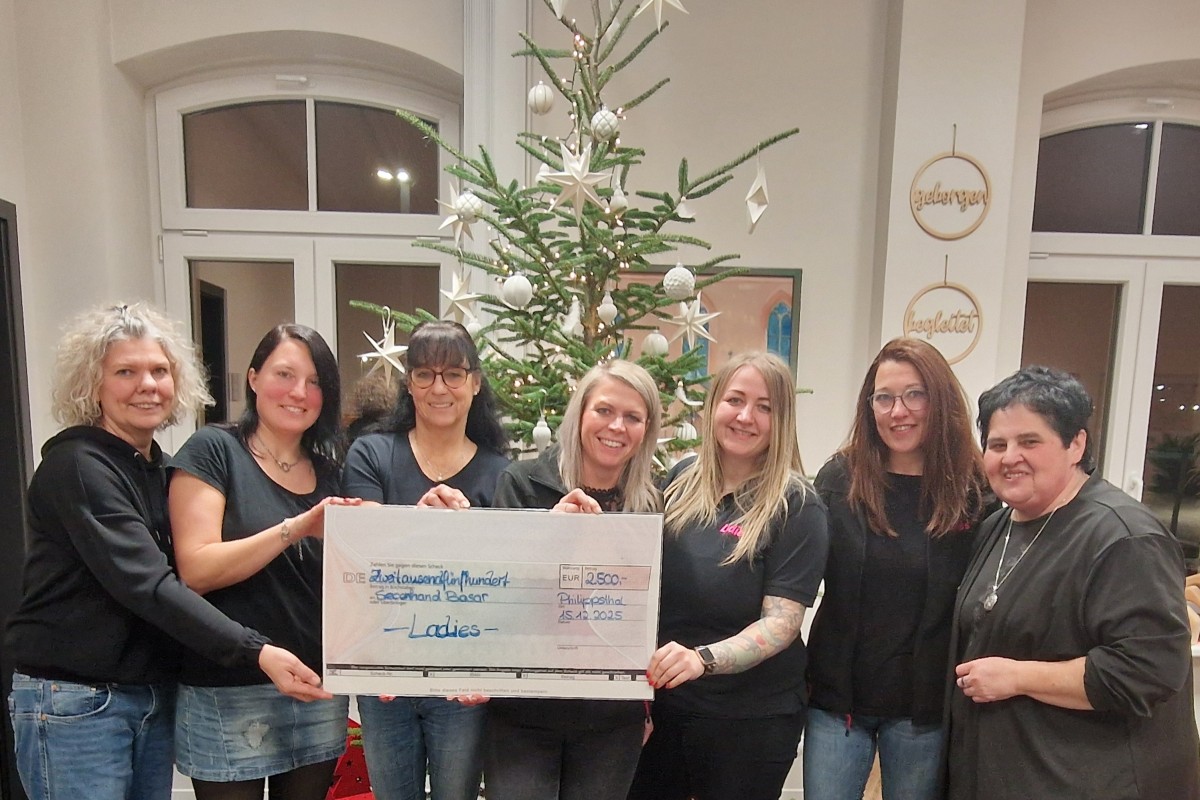 Spende 2500,00 Euro / Ladies &amp; Men Secondhand-Basare Philippsthal 