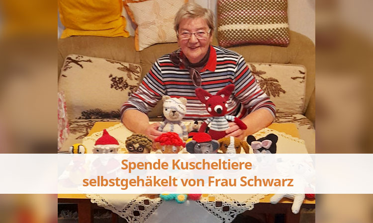 Spende Kuscheltiere selbstgehäkelt von Frau Schwarz