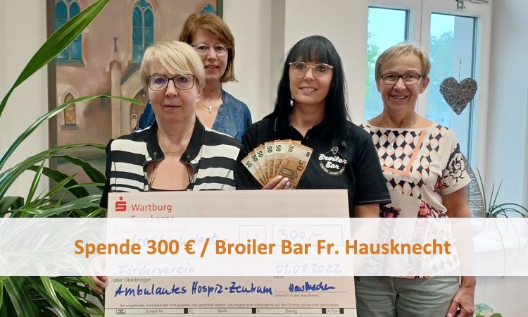 Spende 300 € / Broiler Bar Fr. Hausknecht