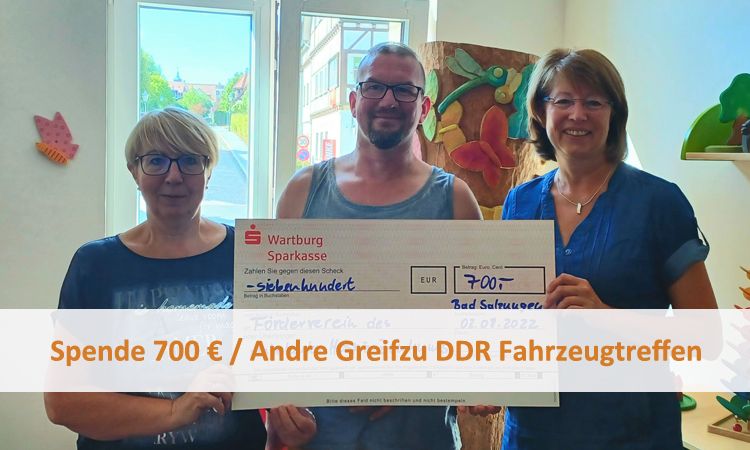 Spende 700 € / Andre Greifzu DDR Fahrzeugtreffen