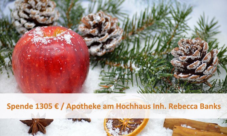 Spende 1305 € / Apotheke am Hochhaus Inh. Rebecca Banks