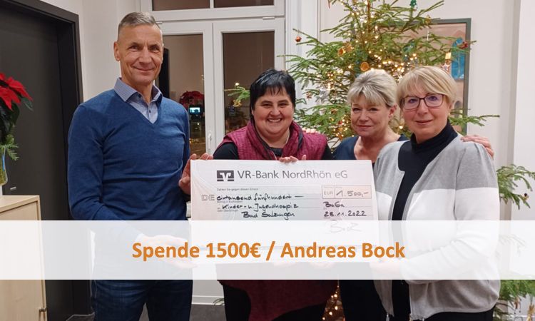 Spende 1500€ / Andreas Bock