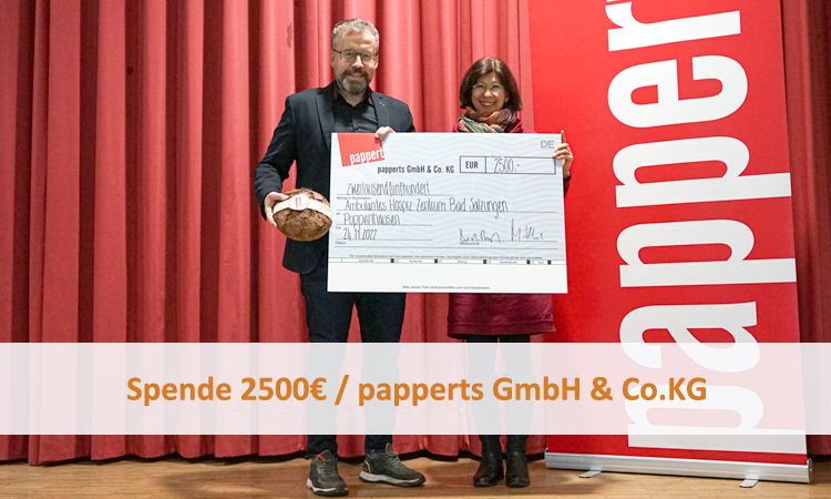 Spende 2500€ / papperts GmbH & Co.KG