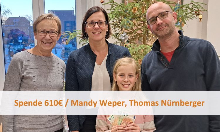 Spende 610€ / Mandy Weper, Thomas Nürnberger