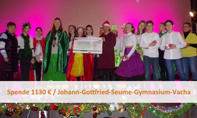 Spende 1130 € / Johann-Gottfried-Seume-Gymnasium-Vacha