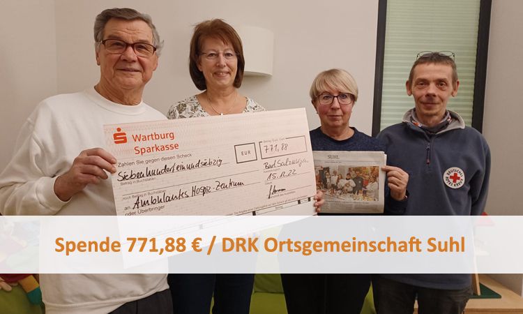 Spende 771,88 € / DRK Ortsgemeinschaft Suhl