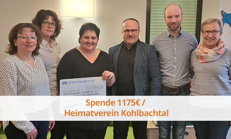Spende 1175 € / Heimatverein Kohlbachtal